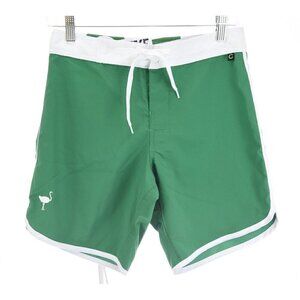 The Chive Green White "Keep Calm and Chive On" Swim Trunk Board Shorts Men Sz 28